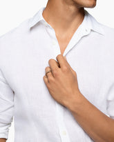 Beveled Two Row Band Ring in 18K Rose Gold with Cognac Diamonds, 8mm